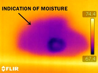 Moisture in drywall - infrared inspection